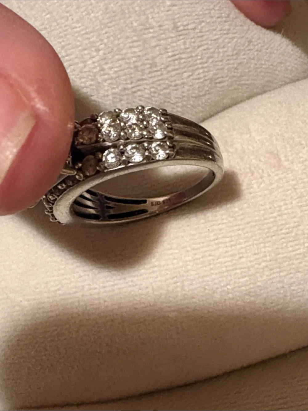 JTV Sterling Silver Square Cut Ring Size 9